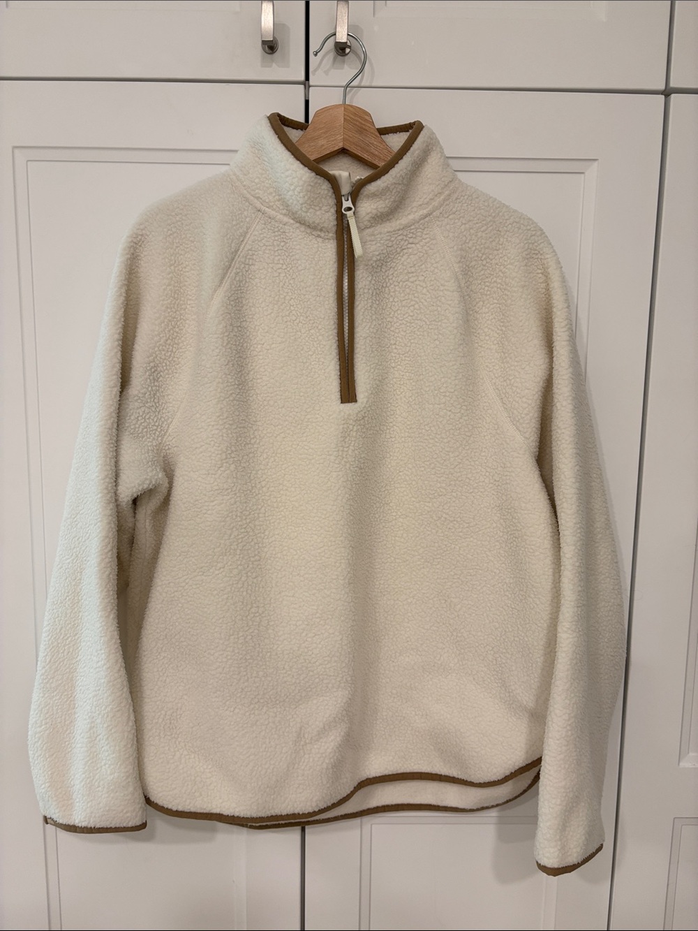 Cozy Cream Sherpa Half-Zip Pullover - L